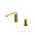 One-Handle Bathroom Faucet Brushed Gold Two - Hole Single Hand Wash Basin Faucet Manufactory